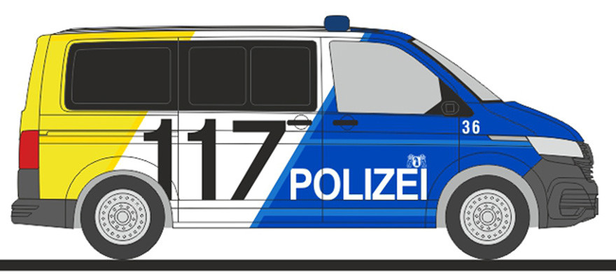 Rietze VW T6 1 Polizei Basel Stadt CH NH 07 08 22 Vorbestellung